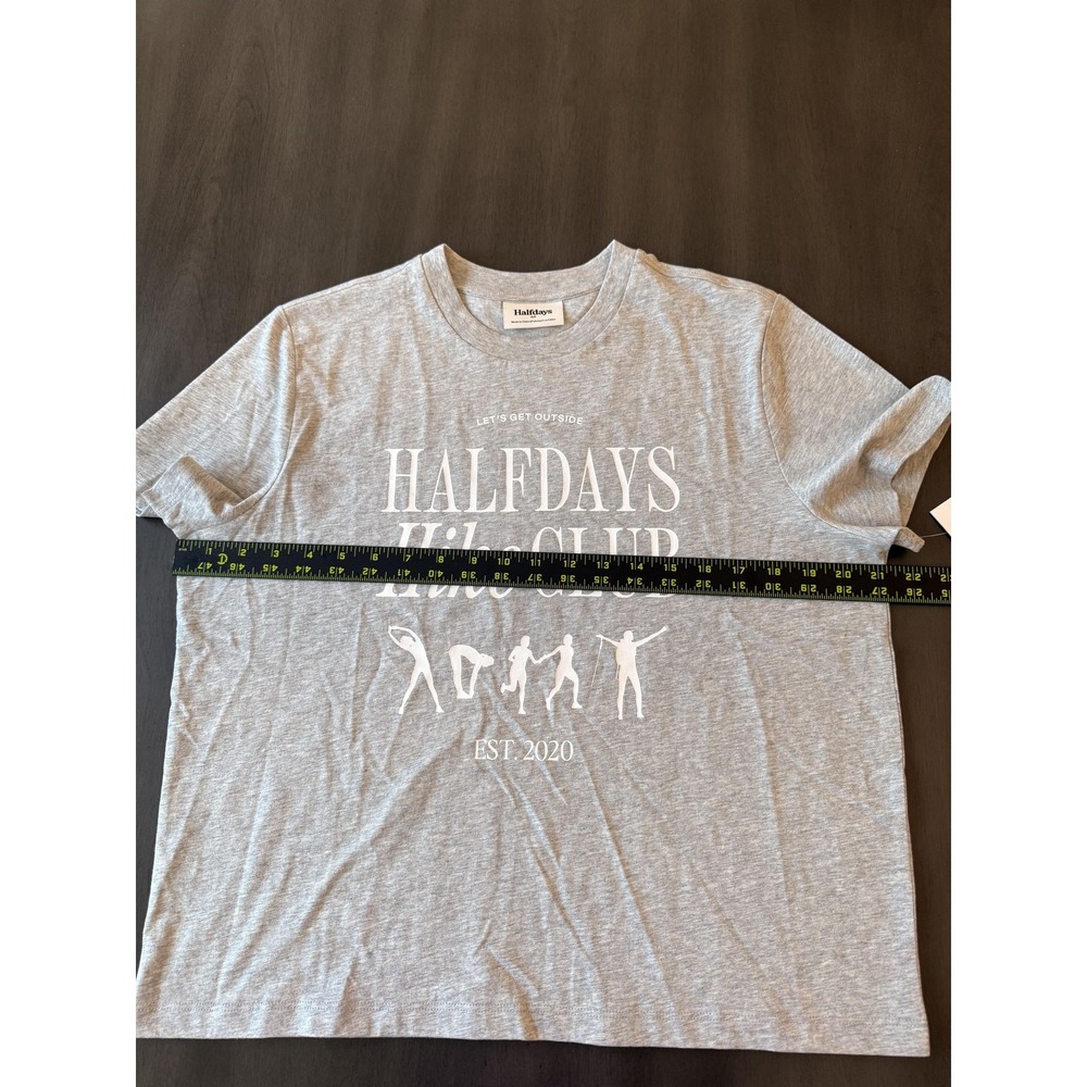Halfdays Shirt Womens Small Heather Grey Hike Club Graphic Tee Soft Cotton NWT - Picture 9 of 13